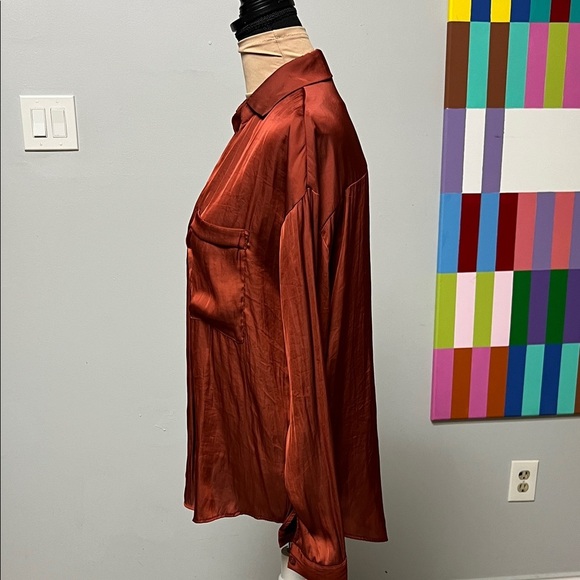 Rust color Button Down Shirt - Picture 4 of 9